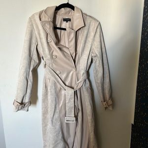 Faux Leather Trench Coat